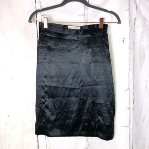 Black Silk Skirt with Side Slit